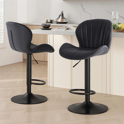 Set of 2 Modern 360° Swivel Adjustable Bar Stools