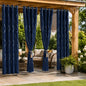 4-Panel Blackout Curtains with Silver Wave Foil Print | Thermal Insulated Drapes