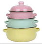 3-Piece Vintage Enamel Cooking Pot Set with Lids | Retro Floral Stock Pots