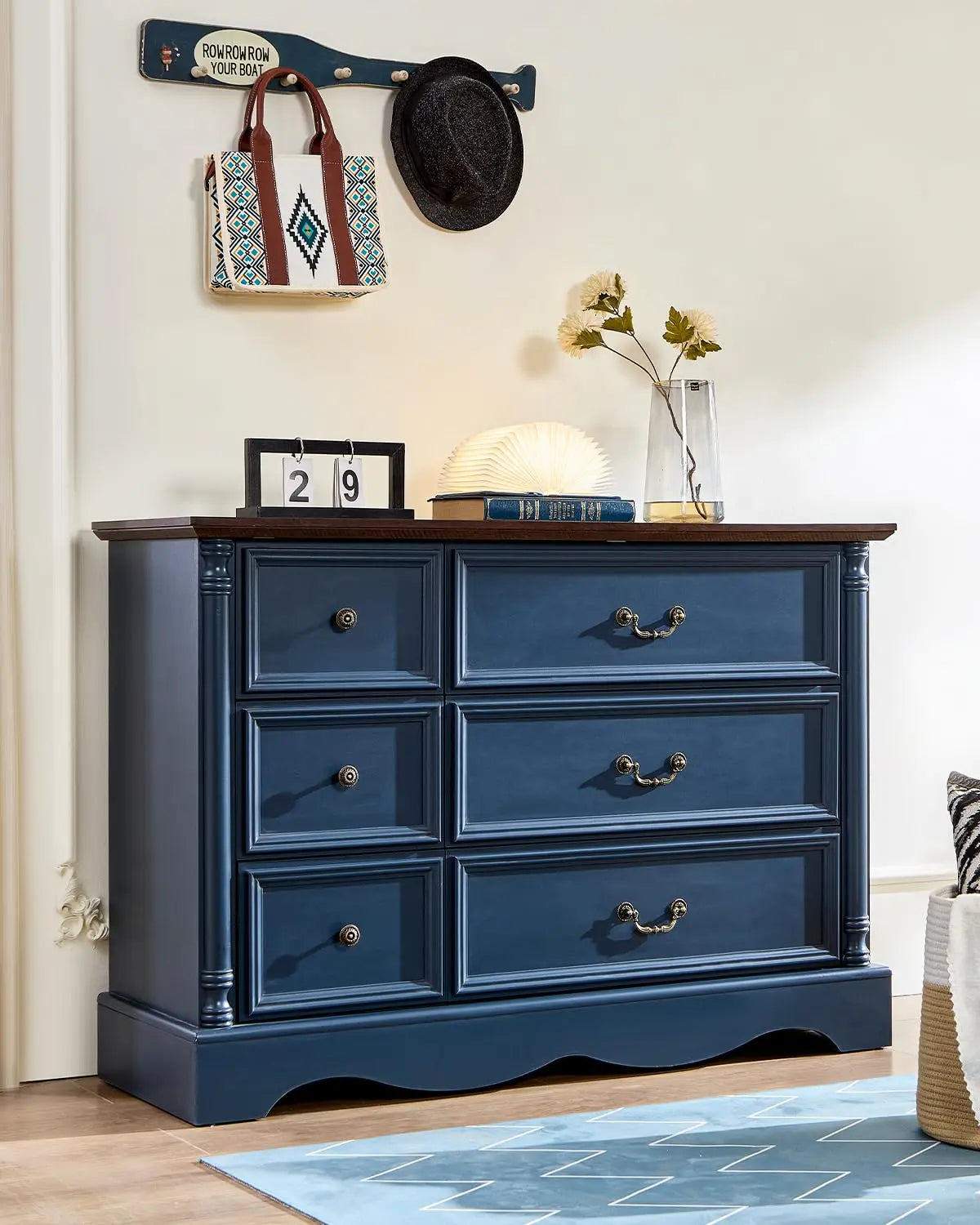 Rustic Farmhouse 6-Drawer Dresser