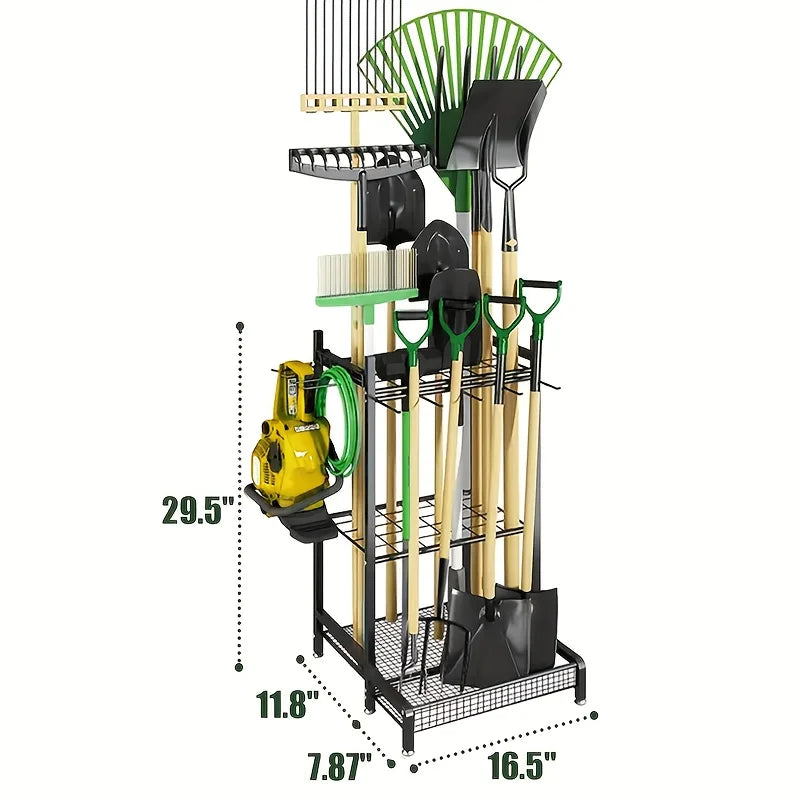 Sturdy Metal Garden Tool Rack