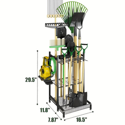 Sturdy Metal Garden Tool Rack