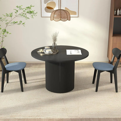 Expandable Dining Room Table with Fluted Base