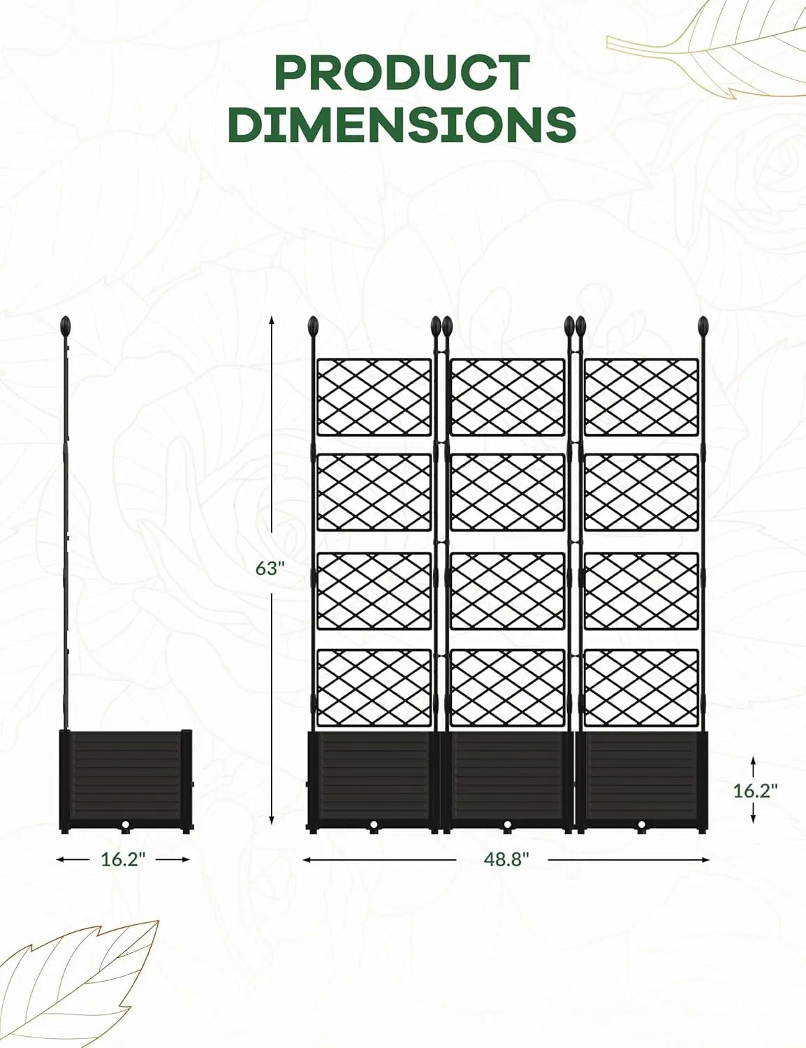 Raised Garden Planter Box with Trellis