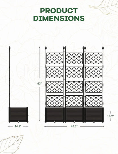 Raised Garden Planter Box with Trellis