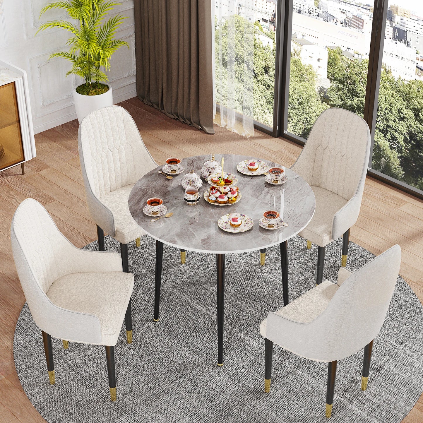 Round Sintered Stone Dining Room Table