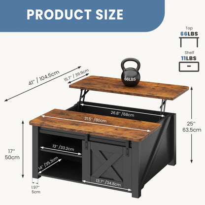 Lift-Top Coffee Table with Storage