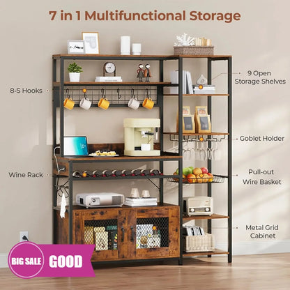 Decorative Coffee Bar with Wine Rack