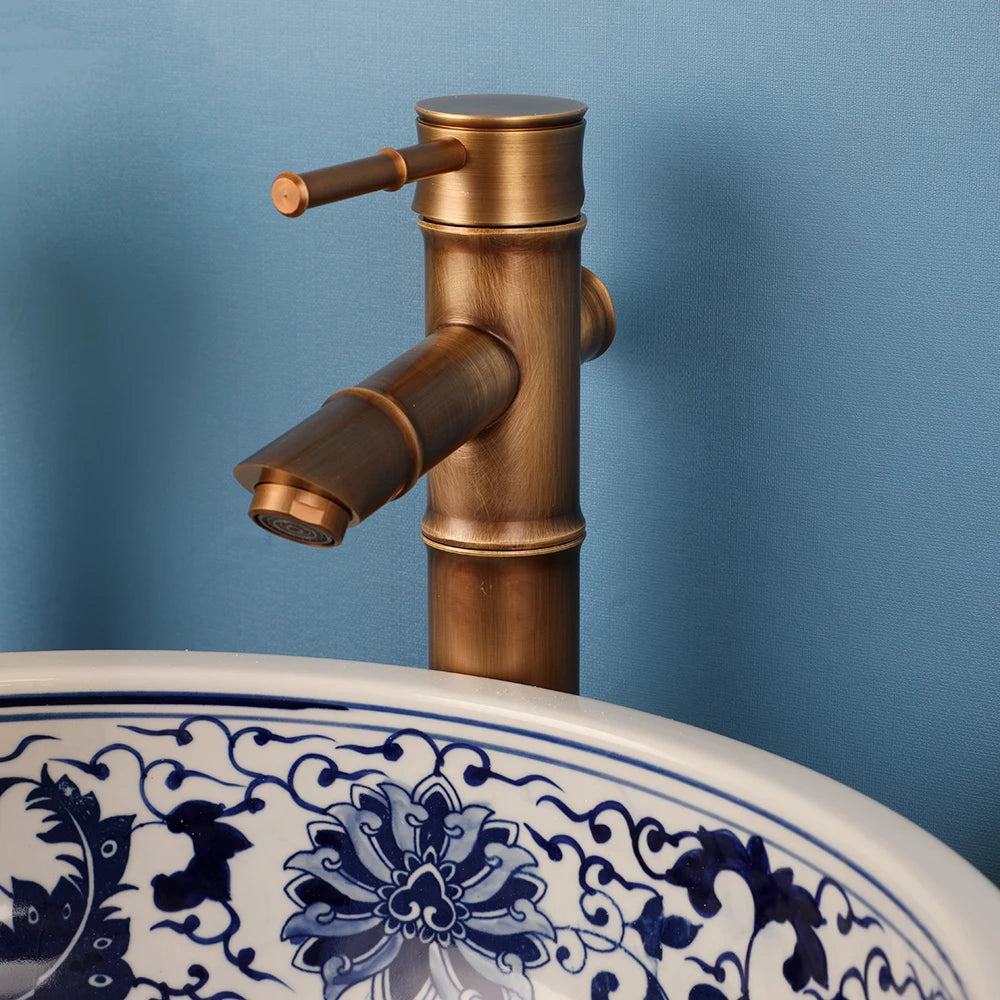 Ceramic Bathroom Vessel Sink & Faucet Combo