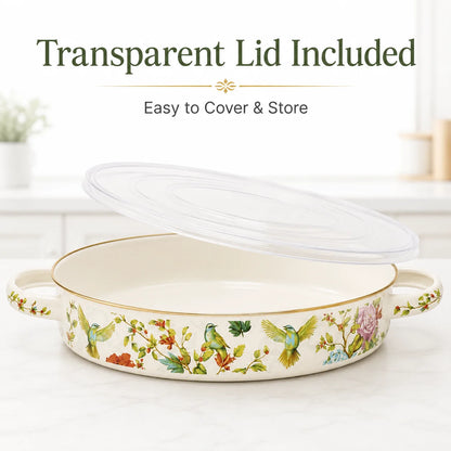 Vintage Floral Enamel Pie Pan