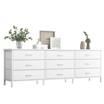 Living Room Cabinet With 9 Fabric Drawers