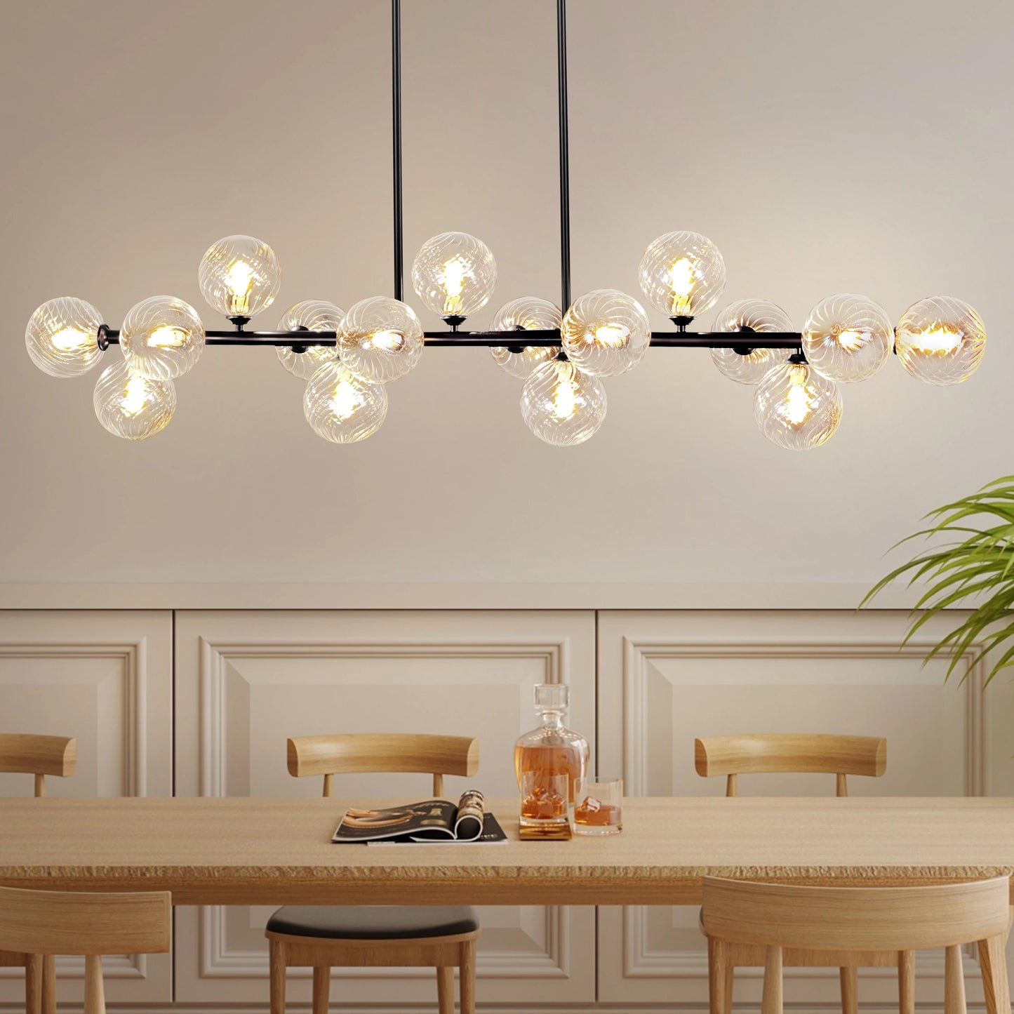 Mid-Century Modern Chandelier with 16-Lights