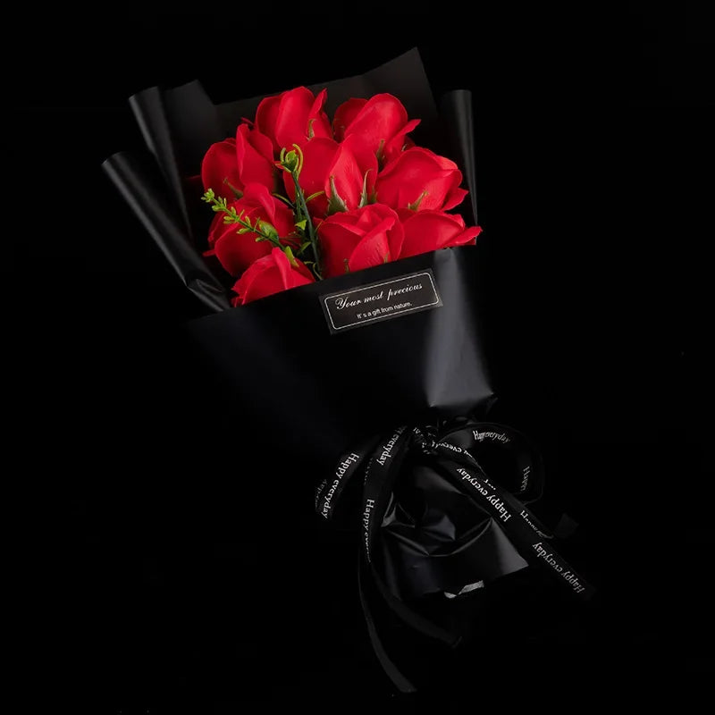9-Head Soap Rose Bouquet | Handcrafted Floral Gift for Mother's Day & Valentine's Day