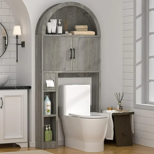 Freestanding Arched Bathroom Storage Cabinet