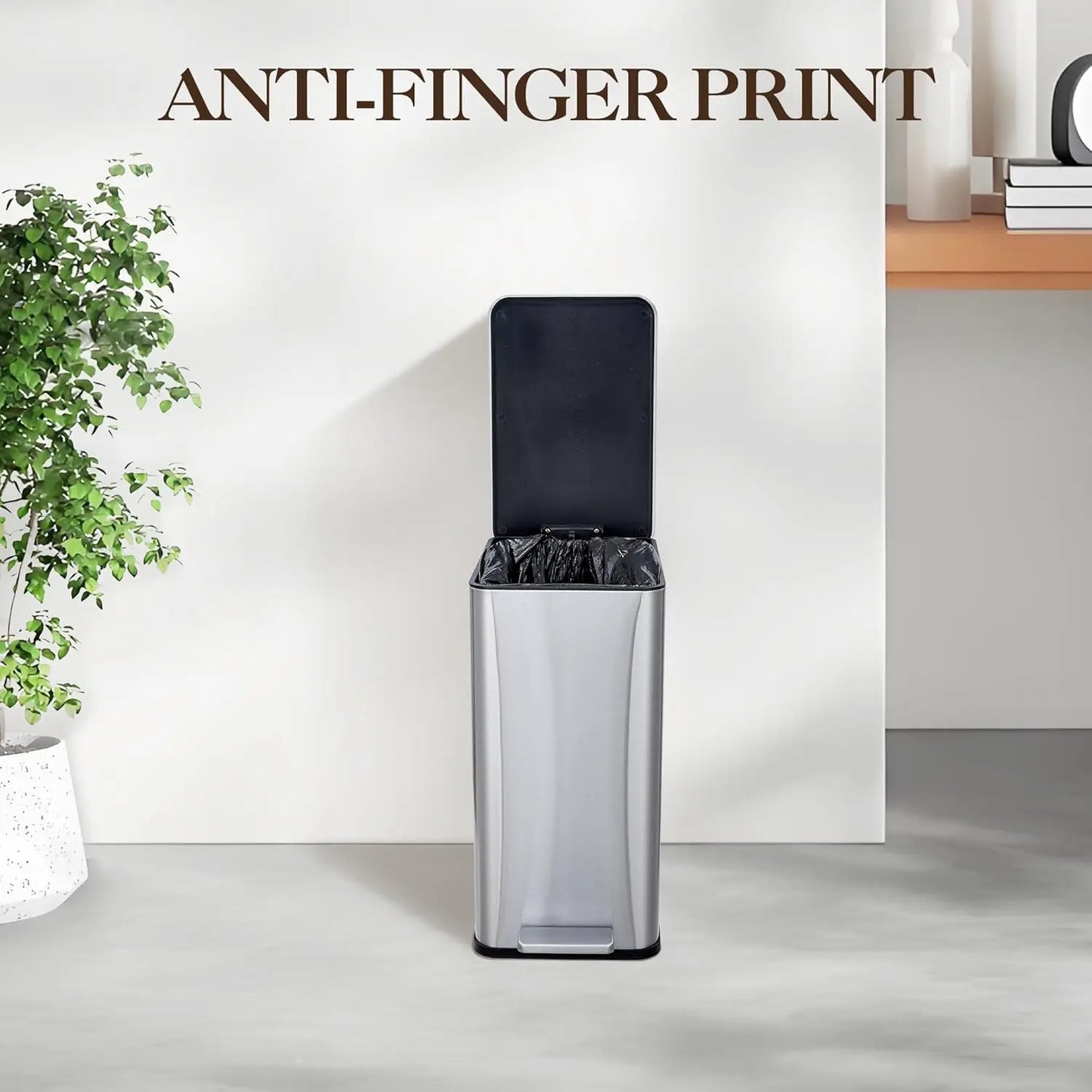 Stainless Steel Soft Close Trash Can with Pedal