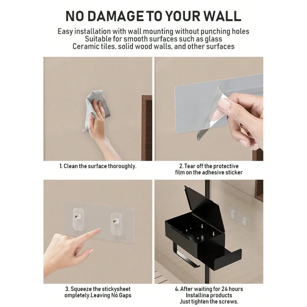Bathroom Tissue Paper Holder With Shelf