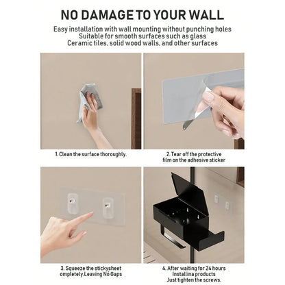 Bathroom Tissue Paper Holder With Shelf