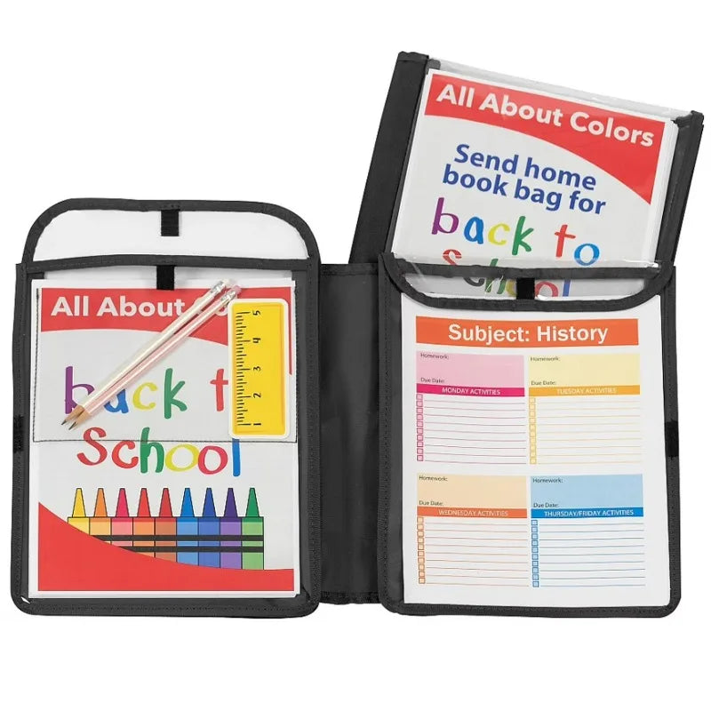 Homework Connector Folder | Heavy-Duty School Organizer with Pockets
