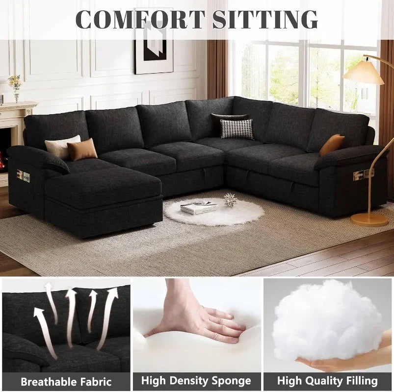 Luxury Modular Sleeper Sofa with Storage