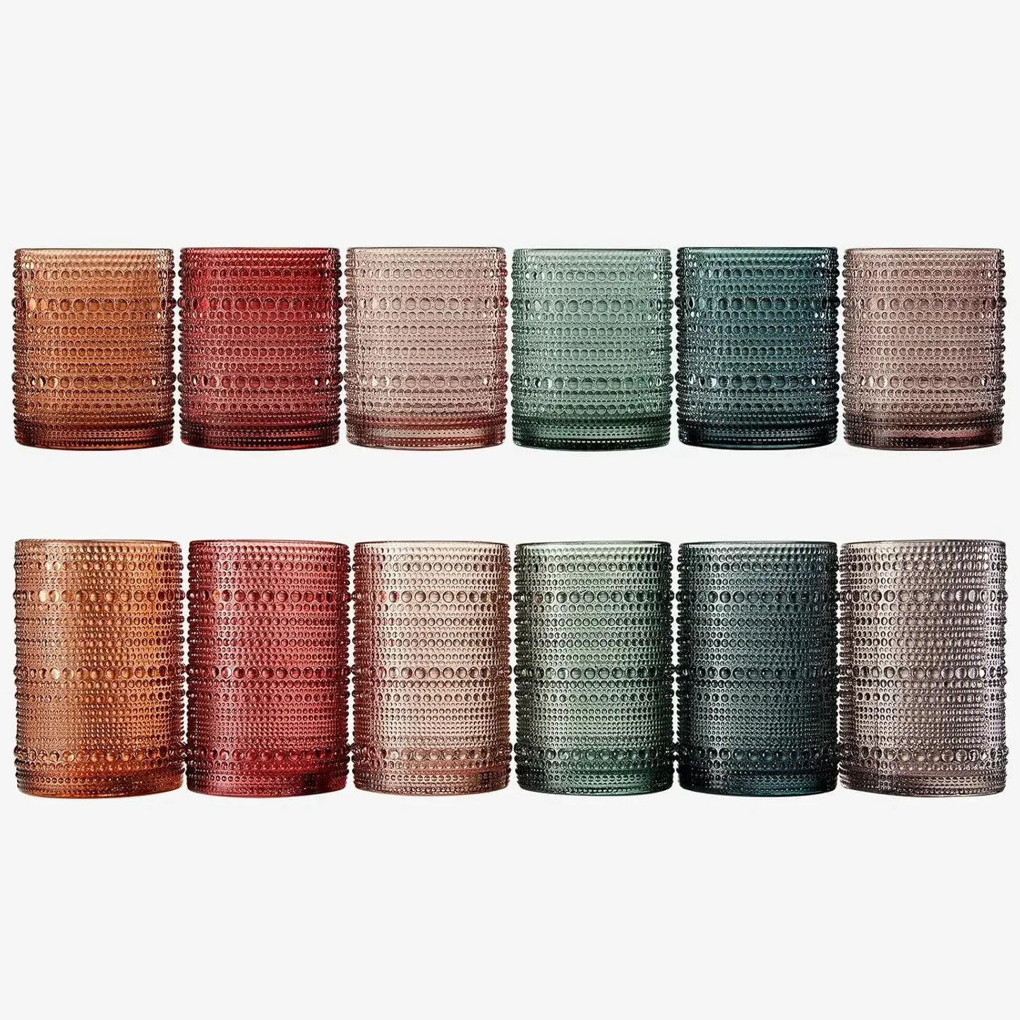 Vintage Beaded Highball Drinking Glasses