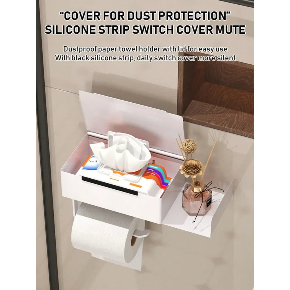 Bathroom Tissue Paper Holder With Shelf