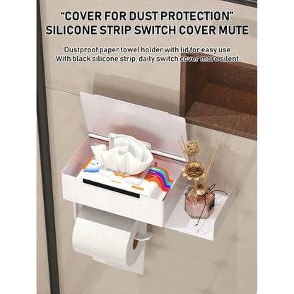 Bathroom Tissue Paper Holder With Shelf