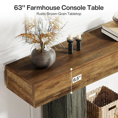 Farmhouse Style Wooden Console Table