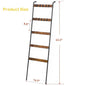 5-Tier Farmhouse Blanket Ladder with 10 Hooks | Leaning Towel & Blanket Rack