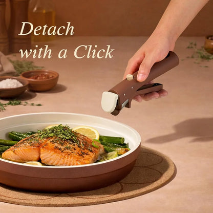Ceramic Cookware Set with Removable Handles