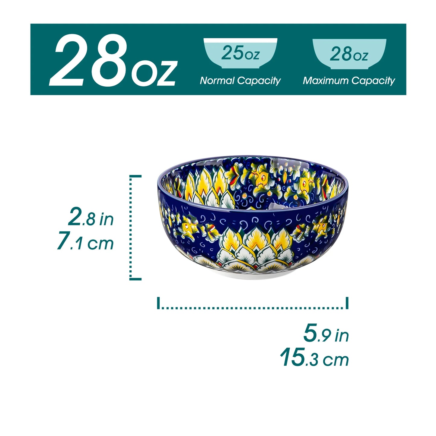 Colorful Bohemian Style Ceramic Soup Bowl Set
