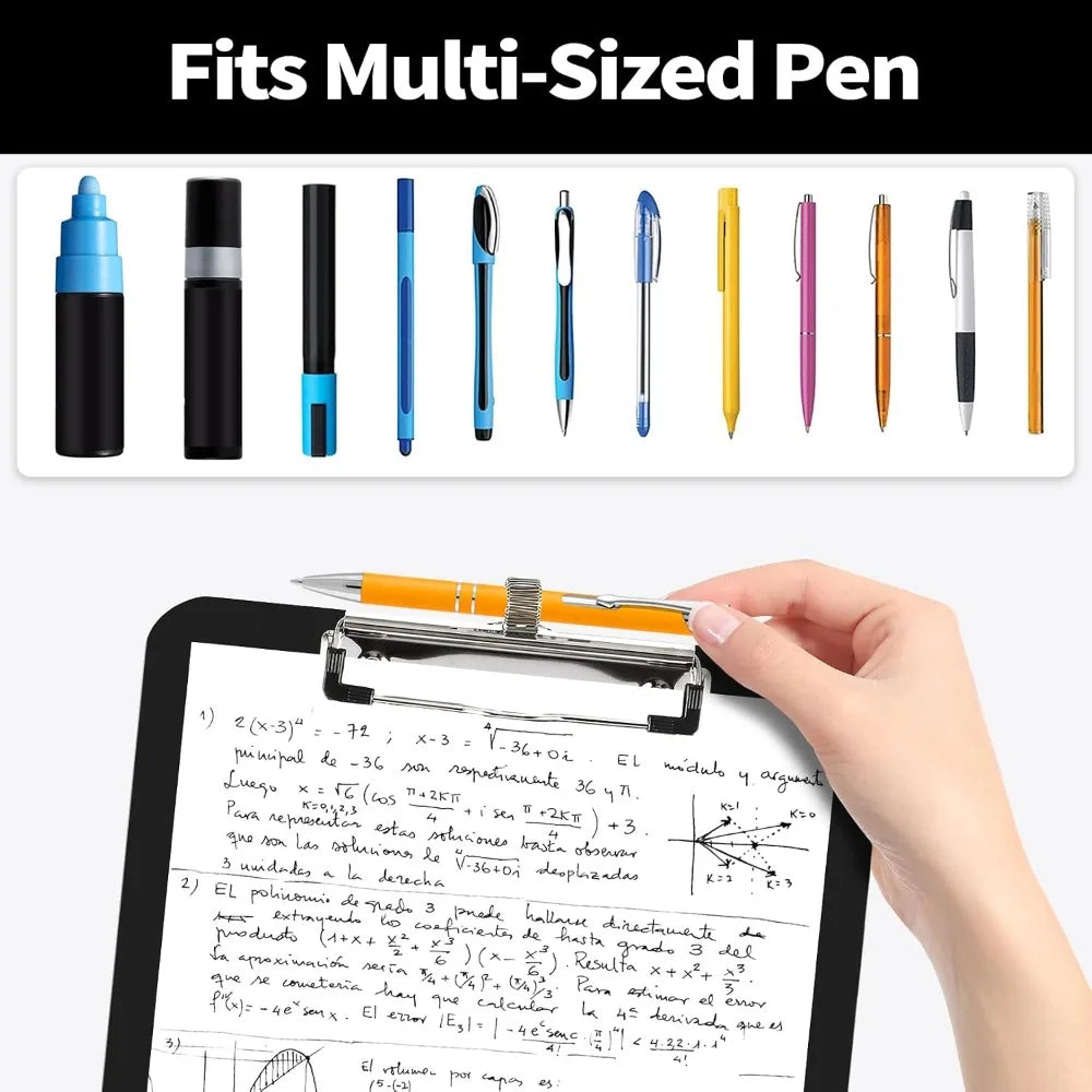 Low Profile Clipboard with Pen Holder | Durable Letter Size Plastic Clipboard