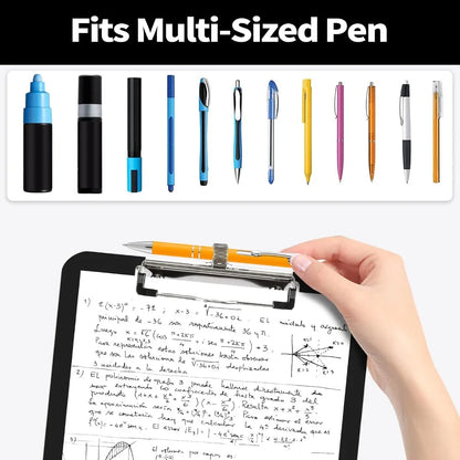 Low Profile Clipboard with Pen Holder | Durable Letter Size Plastic Clipboard