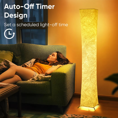 Soft Light Floor Lamp with Fabric Shade, Simple Design