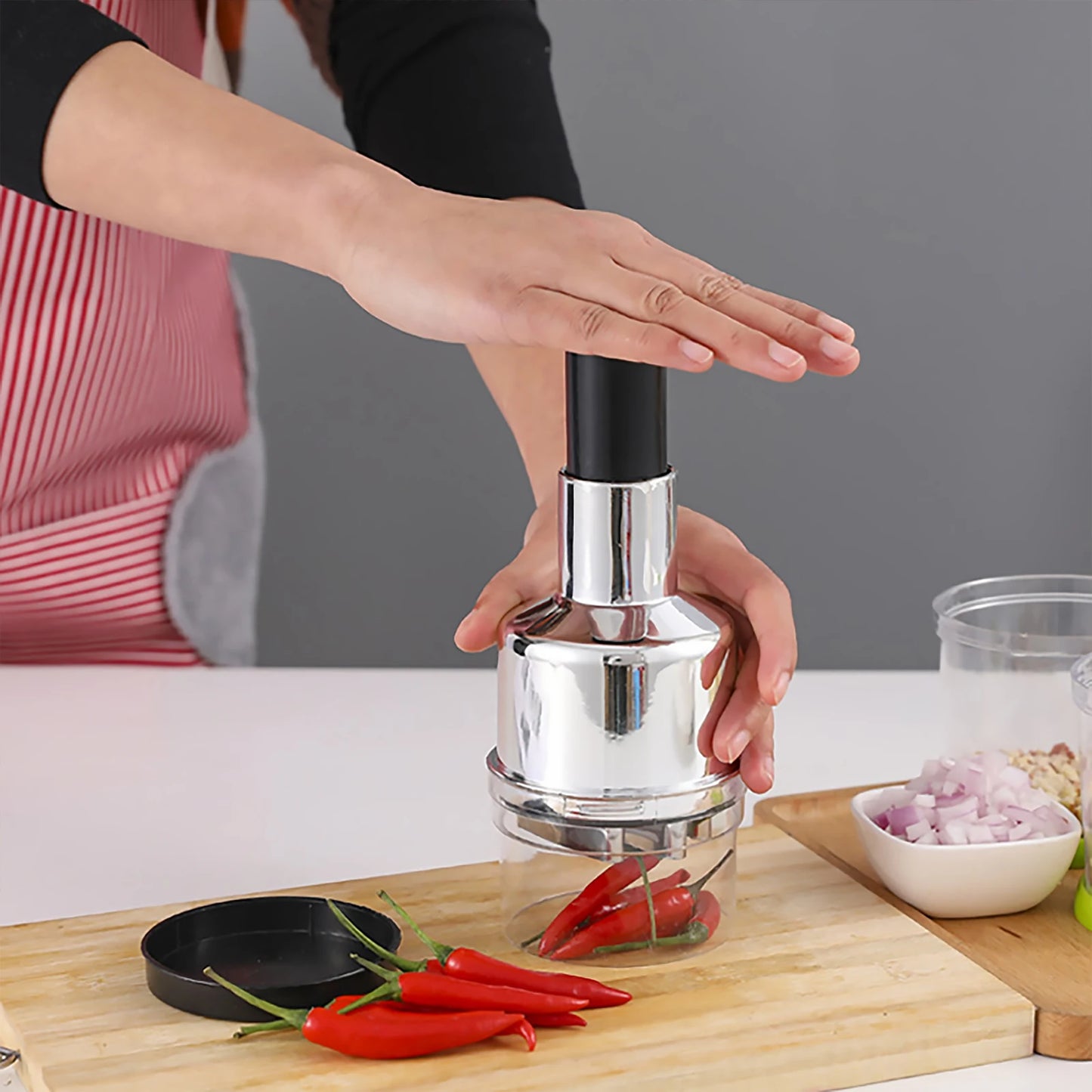 Handheld Food Chopper with Stainless Steel Blades