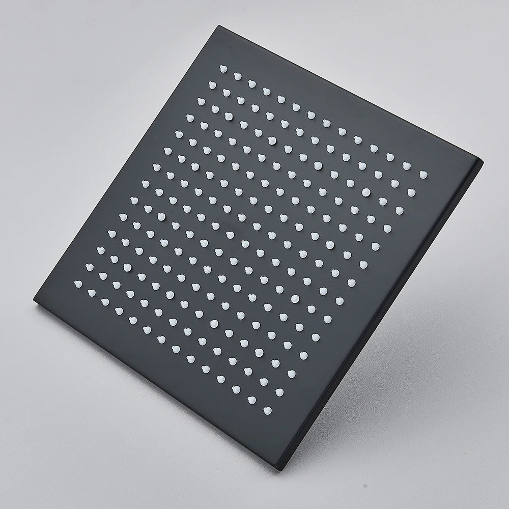 16 Inch LED Rainfall Shower Head | Large Square Brass Ceiling Mount Shower