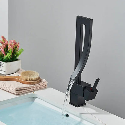 Modern Brass Waterfall Bathroom Faucet