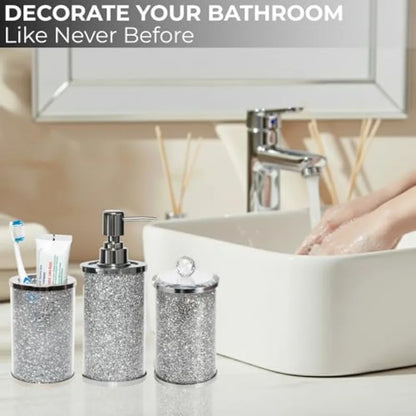 Glass Bathroom Accessory Set