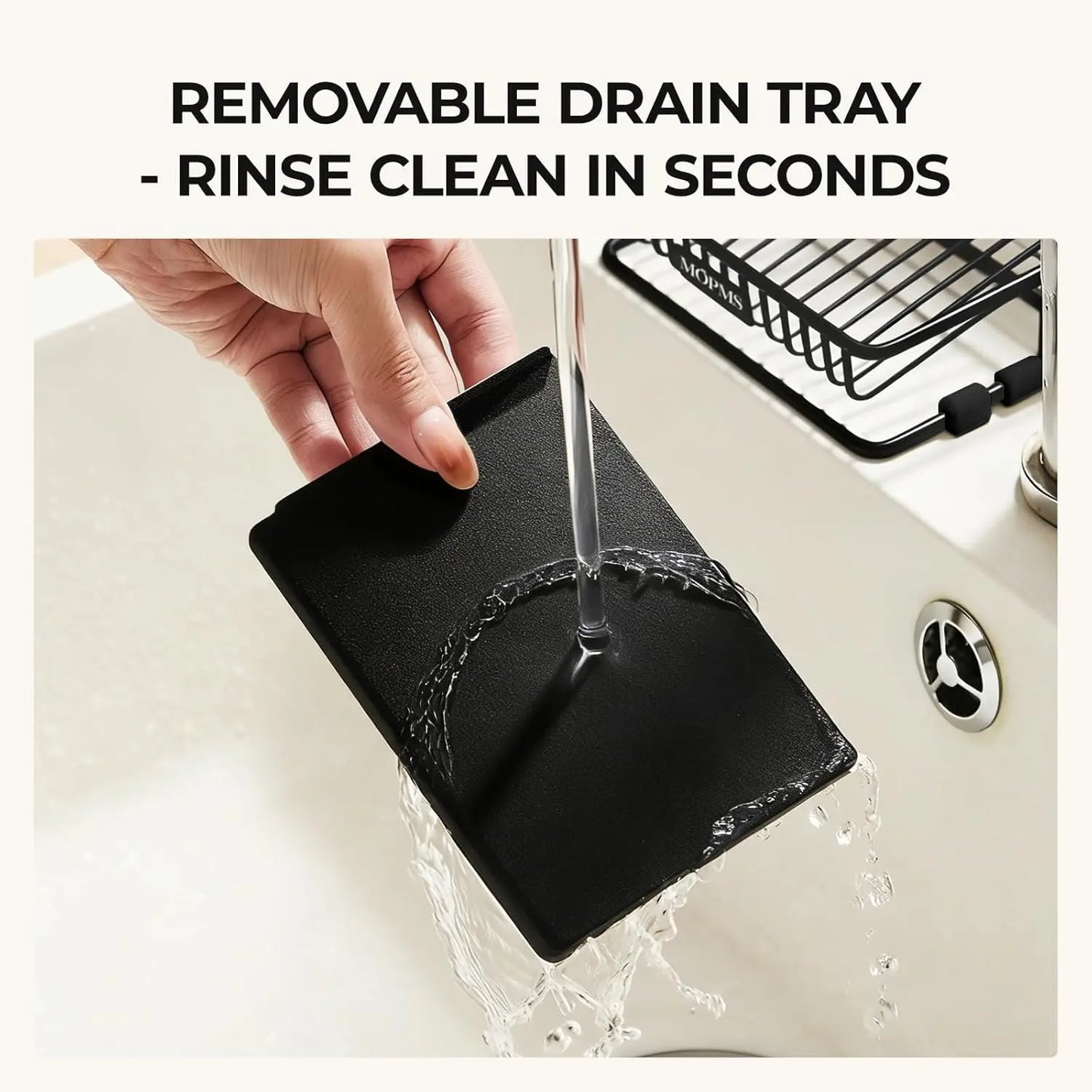 Self-Draining Carbon Steel Soap Dish | Waterfall Bar Soap Holder