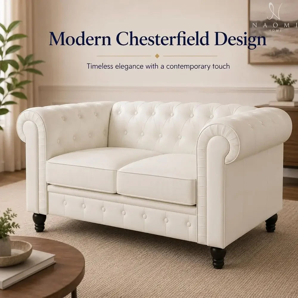 Modern Faux Leather Office Loveseat