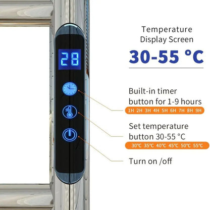 Smart WiFi Heated Towel Rack | Wall Mounted Stainless Steel Towel Warmer