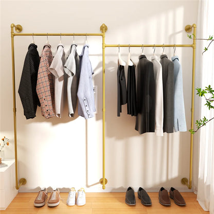 Industrial Pipe Wall-Mounted Clothing Rack