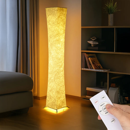 Soft Light Floor Lamp with Fabric Shade, Simple Design
