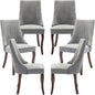Mid Century Upholstered Dining Room Chairs, Set of 6