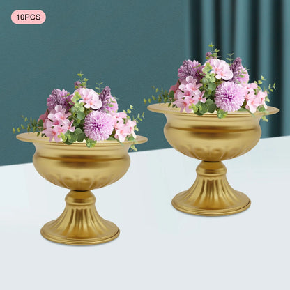Mini Centerpieces, Set of 10 Gold Trumpet Vases
