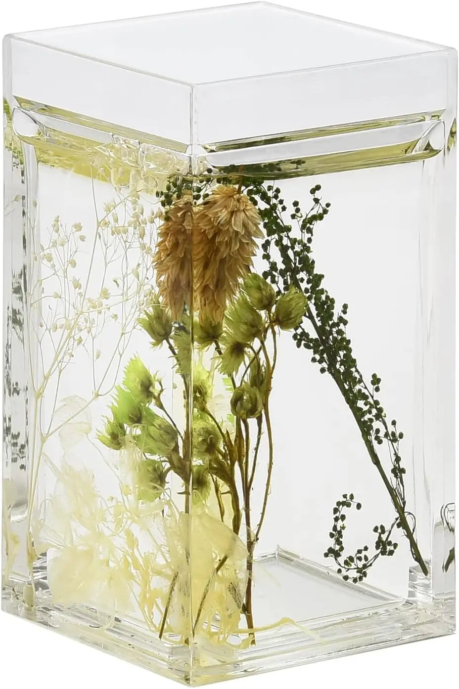 5-Piece Acrylic Bathroom Accessory Set | Botanical Soap Dispenser & Toothbrush Holder