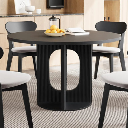Farmhouse Style Dining Room Table with Pedestal Base