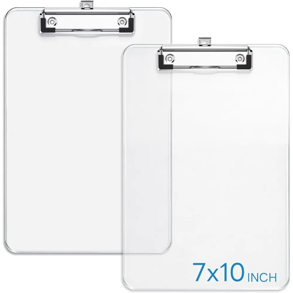 Small Clear Clipboard Set of 2 | A5 Mini Transparent Plastic Clipboards