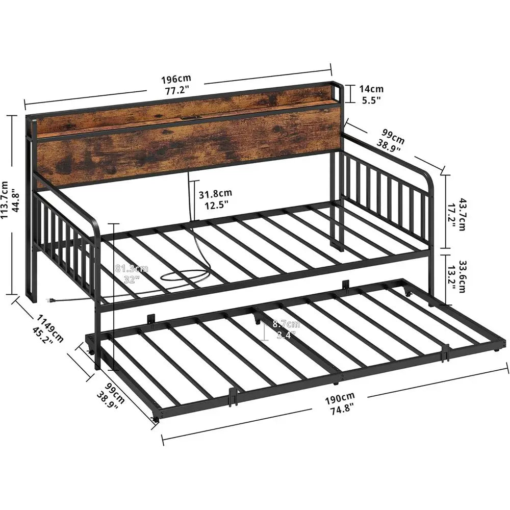 Daybed with Trundle, Multifunctional and Practical