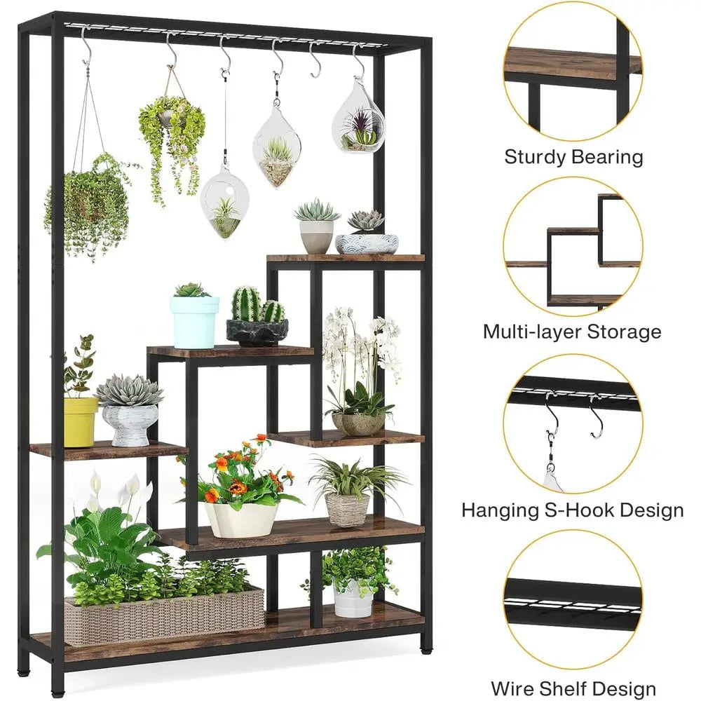 Large Modern Metal Plant Stand for Indoor Garden