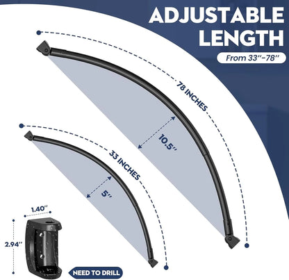 Adjustable Black Curved Shower Curtain Rod